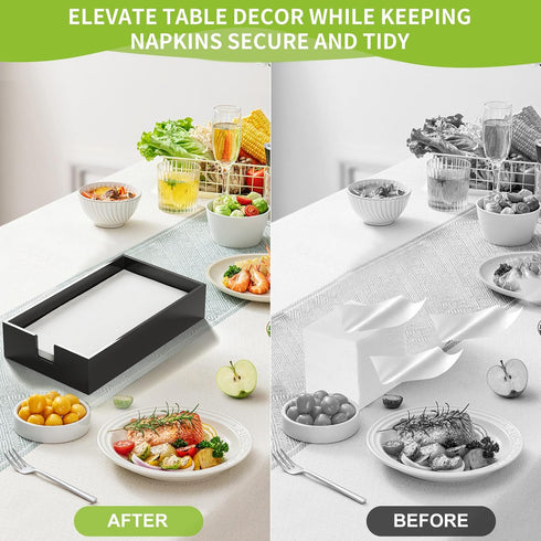 TiHau Acrylic Guest Towel Napkin Holder, Black Bathroom Paper Hand Towels Storage Tray, Disposable Paper Towel Holder