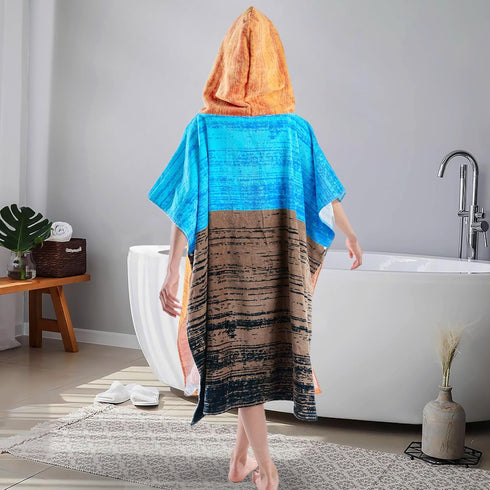 8-16 VOOVA & MOVAS Big Kids Hooded Towel Poncho | Large, Thick, Absorbent Cotton | Years | Versatile for Pool, Swim