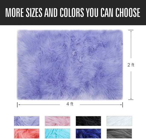 2 4 Noahas Luxury Fluffy Rugs Bedroom Furry Carpet Bedside Faux Fur Sheepskin Area Rugs Children Play Princess Room
