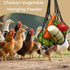 DMIMIA 4Pcs, Chicken Vegetable Fruit Hanging Feeder Reusable String Bag with Hook for Chicken Coop Toys, Poultry