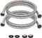 JUWO 6 FT Washing Machine Hoses, 3/4" FHT Stainless Steel Washer Hoses for Short to Moderate-Distance Water Supply, Red