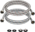 JUWO 6 FT Washing Machine Hoses, 3/4" FHT Stainless Steel Washer Hoses for Short to Moderate-Distance Water Supply, Red