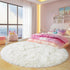 4Ft Xexsin Round Fluffy Rugs for Girls Bedroom, Cream White Shag Circle Kids Rug Non-Slip for Bedside Dorm Nursery