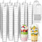 400 Pcs 3oz Clear Plastic Mini Dessert Cups with Lids and Spoons