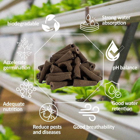 50 MAQIHAN Grow Sponges for Hydroponics - Seed Pods for Garden Seed Starter Pods Growing System Plant for Seed Plugs