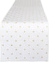 DII Polka Dot Kitchen Collection, Table Runner, 13x90, Metallic White/Gold Reversible