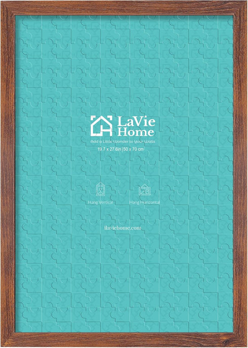 LaVie Home 19.7x27.6 Picture Frame Brown, Puzzles Frame for Wall Decoration, Classic