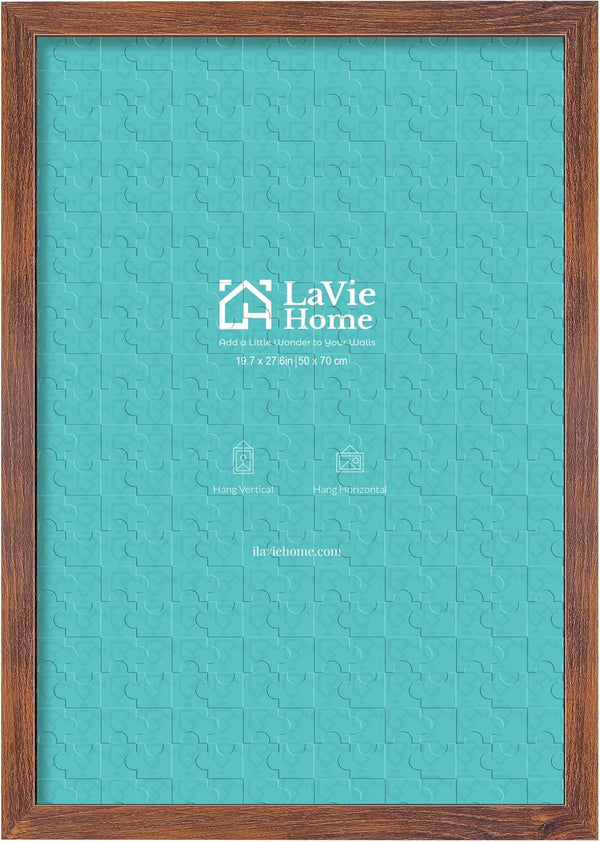 LaVie Home 19.7x27.6 Picture Frame Brown, Puzzles Frame for Wall Decoration, Classic