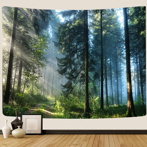 Llamazing Forest Tapestry - Magic Curtain for Living Room & Bedroom (Morning Forest, 90.5''L x 70.8''W) XL