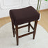 Set 2 Protector(Set 2,Waterproof-Coffee Waterproof Backless Bar Stool Covers of Rectangle Knitted Diagonal Stripes