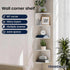 5-Tier Corner Shelf Wall Mount, Screw-Mounted Floating Bookshelf with Enhanced Support, Space-Saving Zigzag Shelf