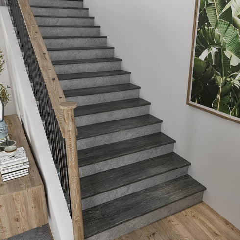 CRE8TIVE Dark Grey Wood Contact Paper, 12"x80" Self Adhesive Faux Wood Wallpaper for Kitchen Bedroom Cabinets