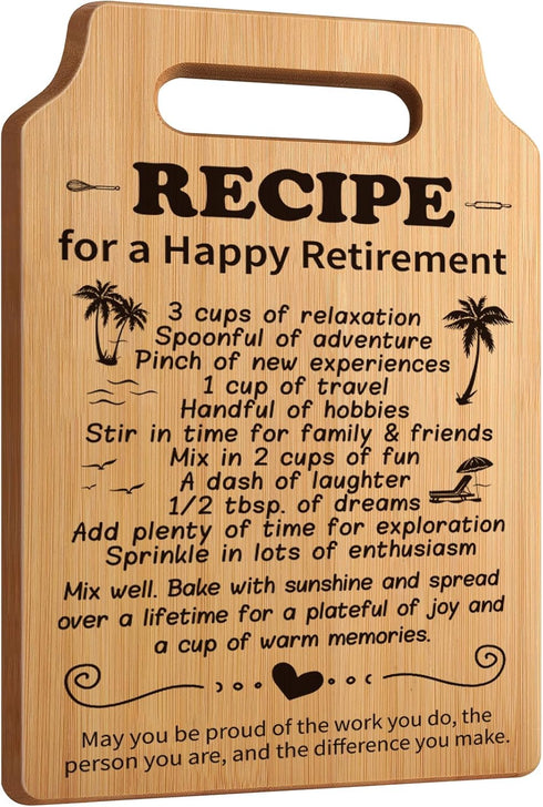 Retirement Gifts for Women - Retired Cutting Board Gifts for Her, Female Friends, Nurse, Coworker, Teachers, Boss