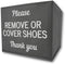 Disposable Shoe Cover Box for Realtor Listings and Open Houses, Please Cover or Remove Shoes Bin (Grey)