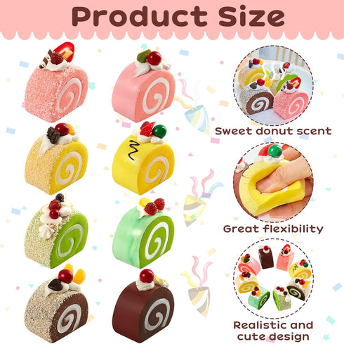 8 4 Civaner Pieces Realistic Artificial Simulation Cake Dessert Mixed Fake Food for Display Kitchen Decoration