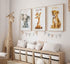 3 Pcs Safari Nursery Canvas Wall Art Kids Cute Inspirational Animal Lion Giraffe Elephant Painting Picture Wall Decor