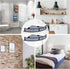 Set 2 Glass Bathroom Shelves - of Corner Shelves with Rail, Floating Glass Shelves for Bathroom, Kitchen, Living Room