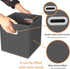 Yunkeeeper Fabric Cube Organizer with Handle, Foldable Storage Bins for Cloth or Accessory, 11x11x11, Set of 3 (Gray)