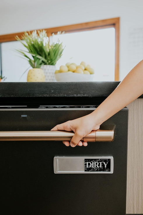 Dishwasher Magnet Clean Dirty Sign, Modern Kitchen Decor, Sliding Rustic Dish Washer Indicator, Marble Design