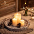 Hanobe Decorative Tray for Coffee Table: Round Candle Plate Holder Centerpieces for Dining Room Kitchen - Wooden
