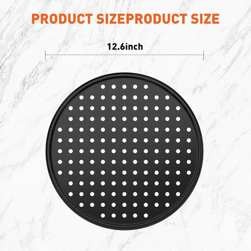 12 Inch Pizza Pan with Holes, Nonstick Pizza Tray for Oven, Round Perforated Carbon Steel Pizza Baking Pans Pizza Bakeware for Home Restaurant Kitchen Baking by CasaCulina