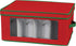 Household Essentials 540RED Holiday China Storage Chest with Lid and Handles, Red Canvas