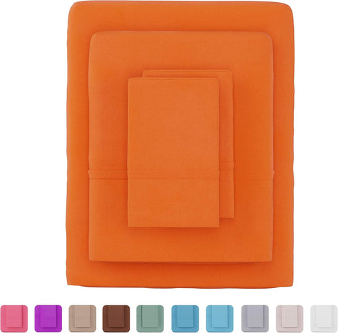 Lavish Home 1200 3-Piece Sheet Set - Twin, Rust