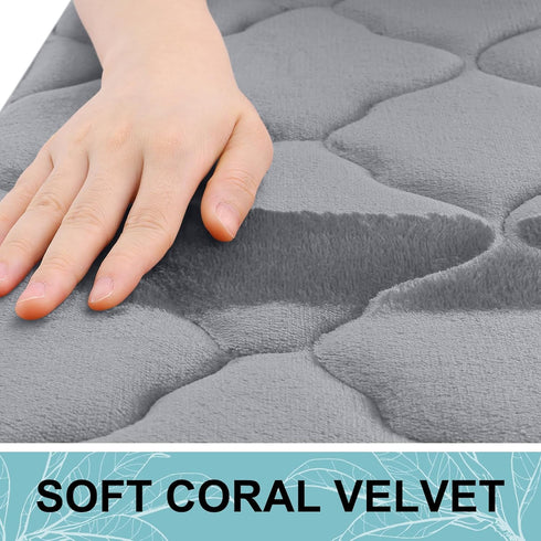OLANLY Memory Foam Bath Mat Rug 36x24 - Ultra Soft Non Slip and Absorbent Bathroom Rug, Grey
