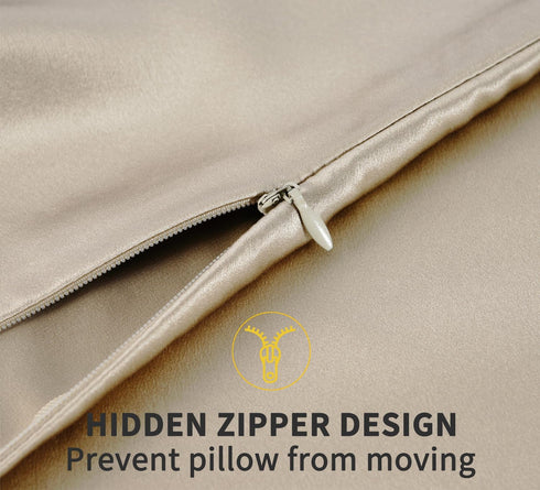 ZIMASILK 100% Pure Mulberry Silk Pillowcase, 600 Thread Count, Premium Grade 6A Silk, Taupe, 1pc (Queen 20''x30'')
