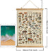 12 16 Inches XIAOAIKA Vintage Mushroom Poster with Wooden Frame - Classic Botanical Print with Variety of Fungi Species