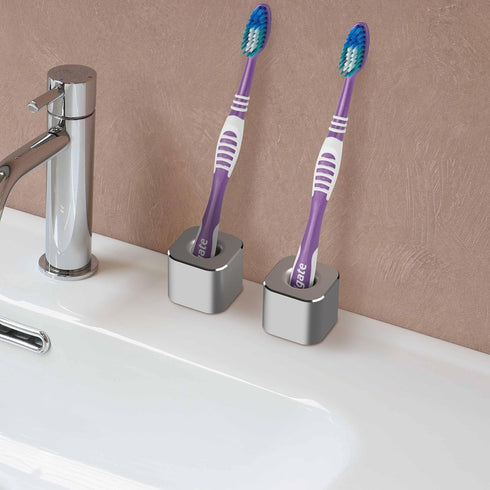 Linkidea Countertops (2PCS Toothbrush Holder, Mini Aluminum Single Holder Stand for Pen, Pencil, Shaver, Razor