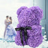 LINKLO Rose Bear, 10 inch Artificial Rose Flower Bear Gift for Wedding, Mothers Day, Anniversary (Purple)