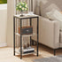 3 -Tier End Table, Tall Nightstand for Small Spaces, Tall Side Table with Storage Shelves, Telephone Table, Small Entry