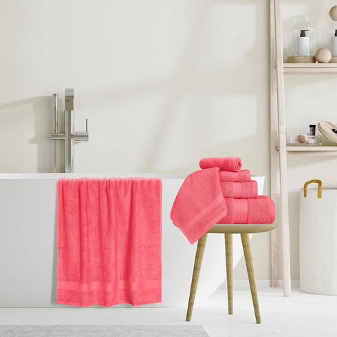 8-Piece Set 100% 2 27x54, 2 16x28, 4 13x13 GLAMBURG Ultra Soft Towel - Pure Ringspun Cotton, Contains Oversized Bath