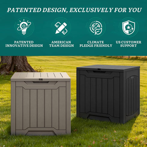 31 Package YITAHOME Gallon Outdoor Storage Box, Resin Deck Box and Waterproof Delivery Box for Gardening Tools, Pool