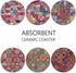 Set 6, Britimes Coaster for Drinks of Vintage Ottoman Flower Mexican Mandala Table Absorbent Round Ceramic Stone Mat