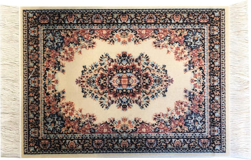 Carpet Coasters, Set of 4, Turkish Rug Style Table Drink Mats, Absorbent Kitchen and Dining Accessories