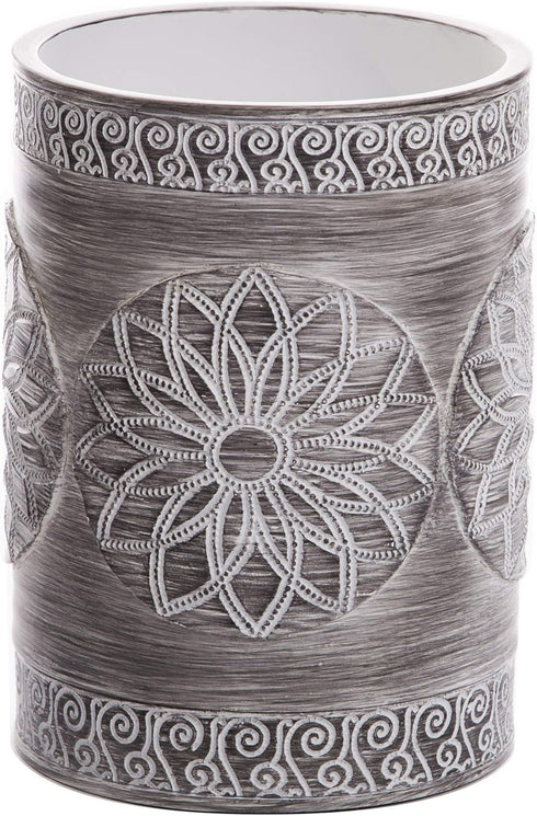 BINO Kitchen Utensil Holder for Countertop, Grey Sunflower Utensil Caddy, Crock for Cooking Utensils
