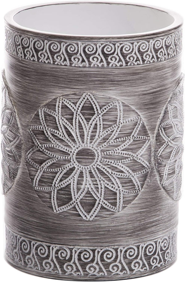 BINO Kitchen Utensil Holder for Countertop, Grey Sunflower Utensil Caddy, Crock for Cooking Utensils