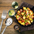 E-far Hammered Serving Utensils, 5-Piece Stainless Steel Square Hostess Serving Set, Mirror Finished & Dishwasher Safe