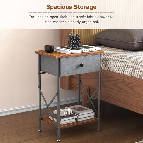 VECELO Night Stand, Nightstand, Small End Table for Small Spaces, Wood Side Table for Living Room, Bedside Table