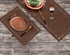 Grelucgo Small Short Hemstitch Table Runner – Chocolate Brown Dresser Scarf, Solid Color (14 x 48 inch)