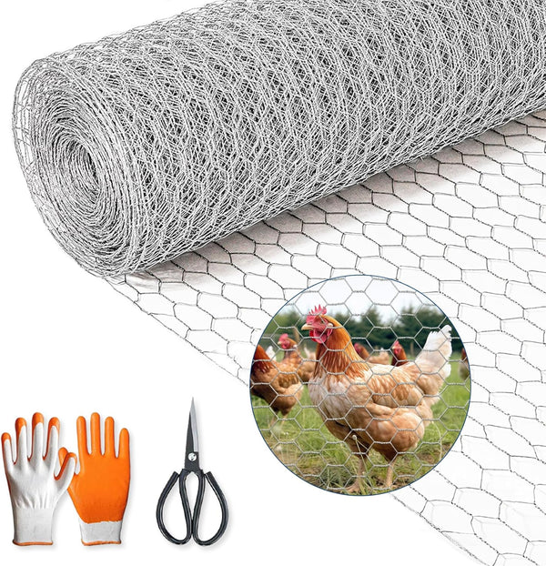 Chicken Wire,16"50FT Chicken Wire Fencing for Garden Poultry, Hexagonal Galvanized Chicken Wire