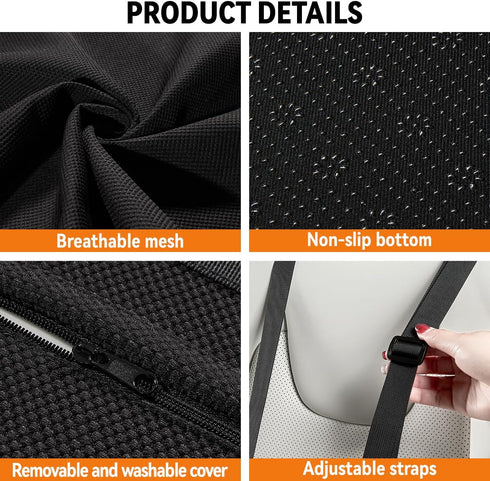 Veitail Lumbar Support Pillow for Car,Back Support for Car Seat Cushion,Adjustable Straps Securely Fixed Car Lumbar