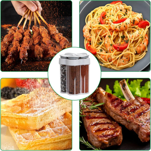5 in 1 Salt and Pepper Shaker, Portable Travel Spice Container, Seasoning Shaker for Home and Camping