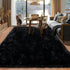 Super Fluffy Rug for Bedroom, 4x6 Feet Modern Shag Black Area Rug for Kids and Teens