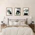 Set 3, 12x16In Framed Sage Green Cat Wall Art of Natural OAK Wood Frame Boho Cute Black Cat Wall Decor Paintings