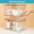 Vtopmart 4 Pack Large Stackable Storage Drawers, Acrylic Bathroom Closet Organizers for Kitchen Cabinets and Makeup