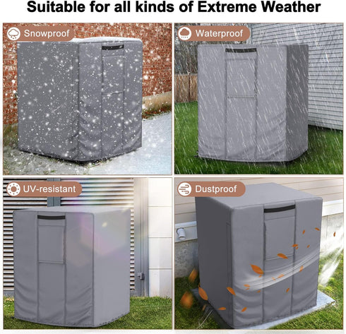 Mrrihand Central Air Conditioner Cover, Waterproof Heavy Duty AC Unit Cover for Outdoor Winter (24"X24"X30")