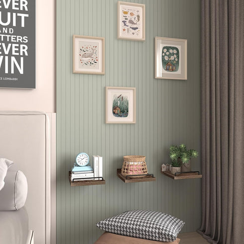 6X6 Inches Set 3 RYOFOBETTO Small Floating Shelf, Farmhouse Wall Shelves for Living Room, Bedroom, Picture Frames